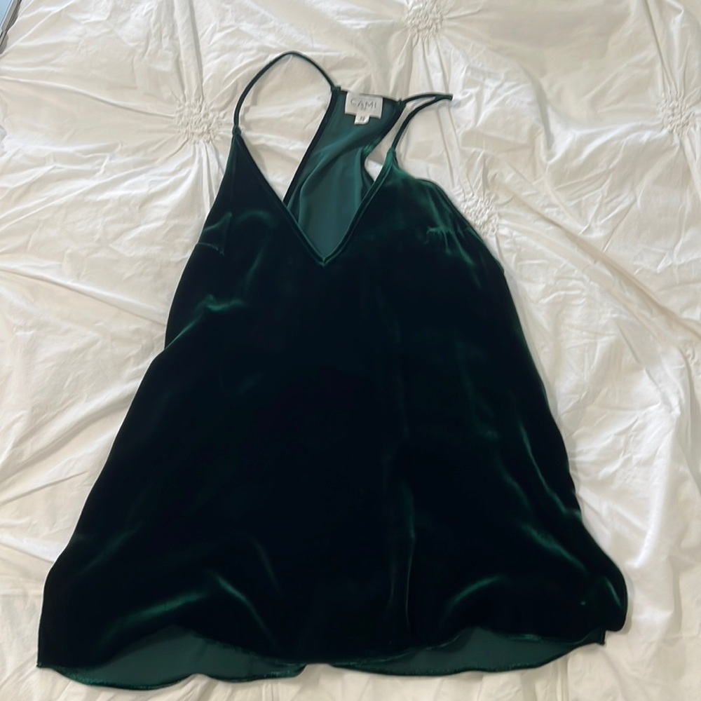 CamiNYC Racer back velvet tank